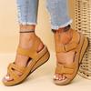 Lightweight Women's Wedges Sandals Summer Cross Strap Med Heels Sandles Woman Non-Slip Platform Gladiator Shoes Plus Size 43