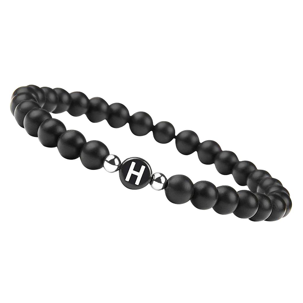 Любители писем из бисера Браслет из веревки из натурального матового агата Браслет с буквами