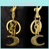 Gold Silver Metal Letter Key Holder For Women And Teens