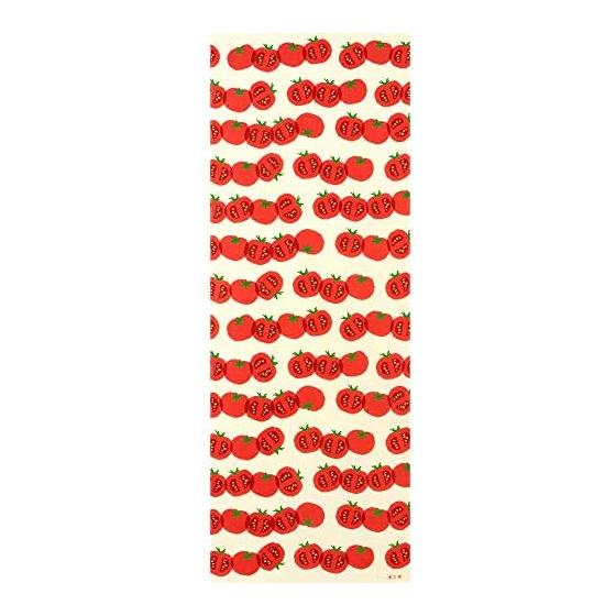 Hamamonyo Tenugui Towel - Tomato Tomato - Off White, 100% Cotton, 34cm x 90cm