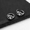 Gothic Huggies Hoop Earrings for Men Women,Anti Allergy Stainless Steel Round Huggies,Punk Jewelry Gift