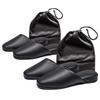Bag Size Portable Indoor Premium PU Leather Slippers for Entrance and Class Wipeable with Water and Stain [MOON ROOM] [Storage Included] M&L 2-Pair