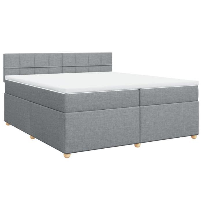 Maison Exclusive - Sommier à lattes de lit avec matelas Gris clair 200x200cm Tissu