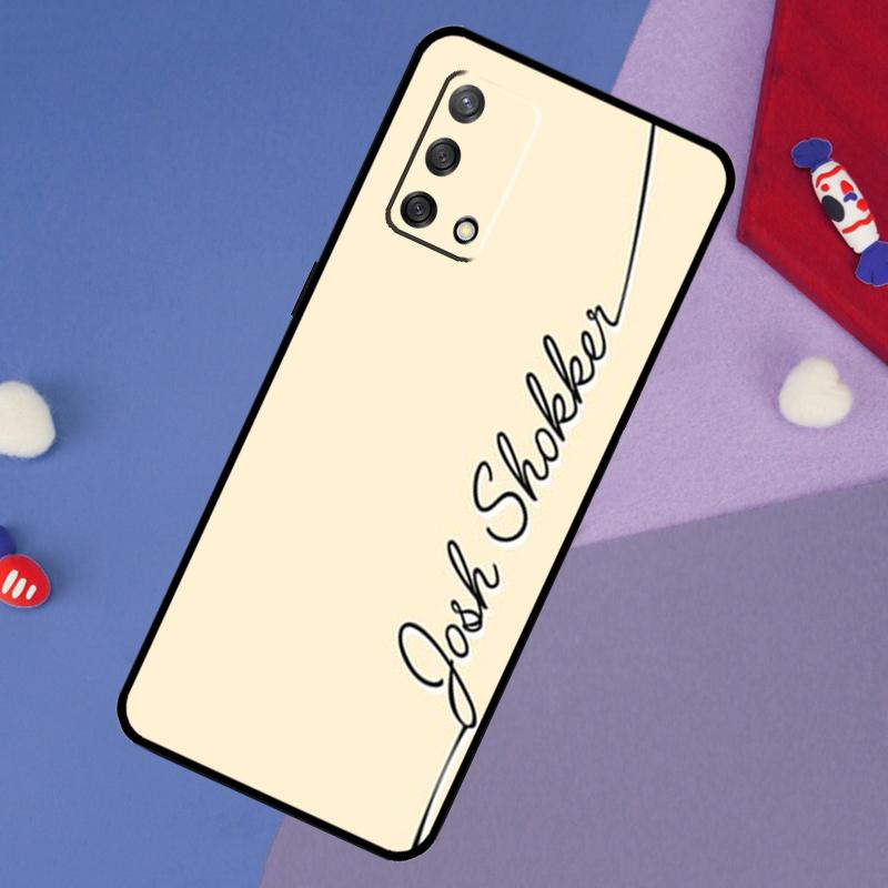 Чехол с персонализированным именем с монограммой для OPPO A98 A78 A58 A18 A96 A76 A16 A15 A17 A77 A5 A9 A74 A94 A52 A72 A53S A54S A57S