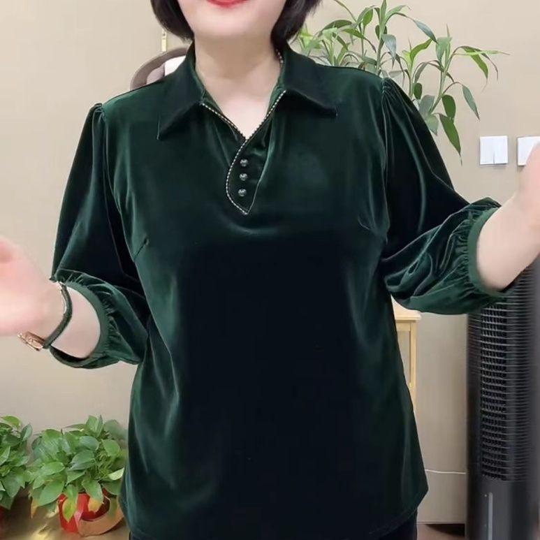 Осенняя женская бархатная блузка большого размера, свободный мягкий пуловер с длинным рукавом