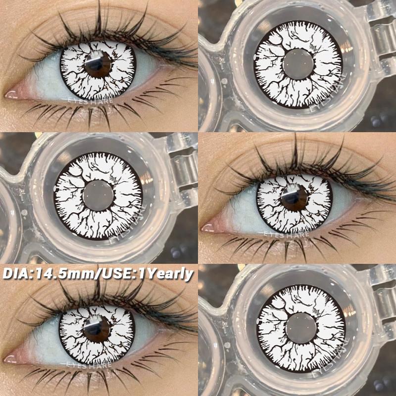 COD EYESHARE RAVEN BLACK Косплей Контактные Линзы Кроваво-красные Хэллоуин Макияж Глаз Линза Белые/Черные Сумасшедшие Косплей Мягкие Линзы