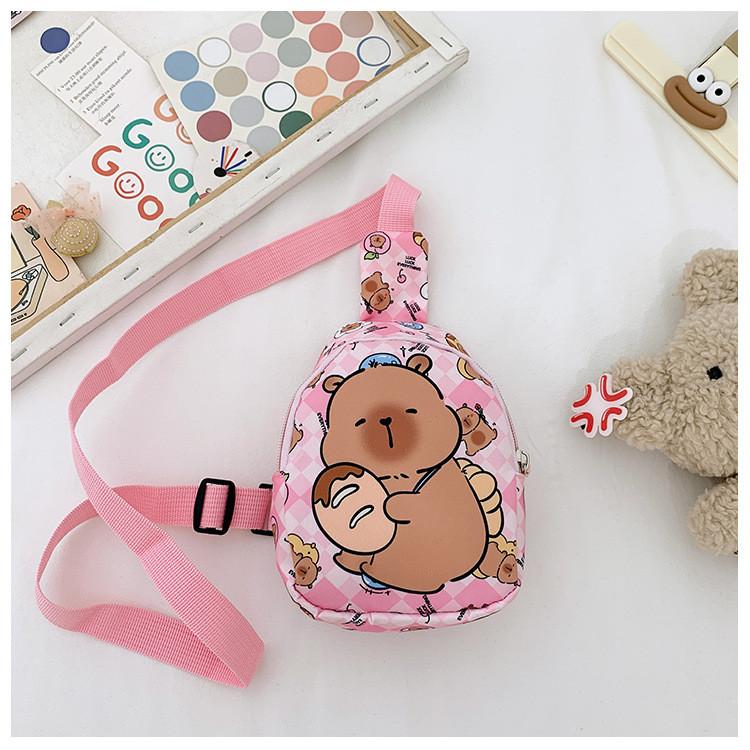 Printing Capybara Children Crossbody Bag Cartoon Casual Outdoor Bag Shoulder