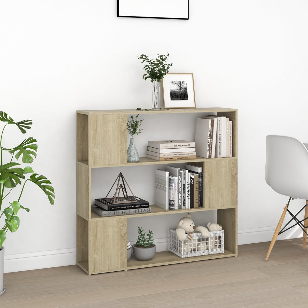 Bookshelf Room Divider Sonoma Oak 100 x 24 x 94 cm