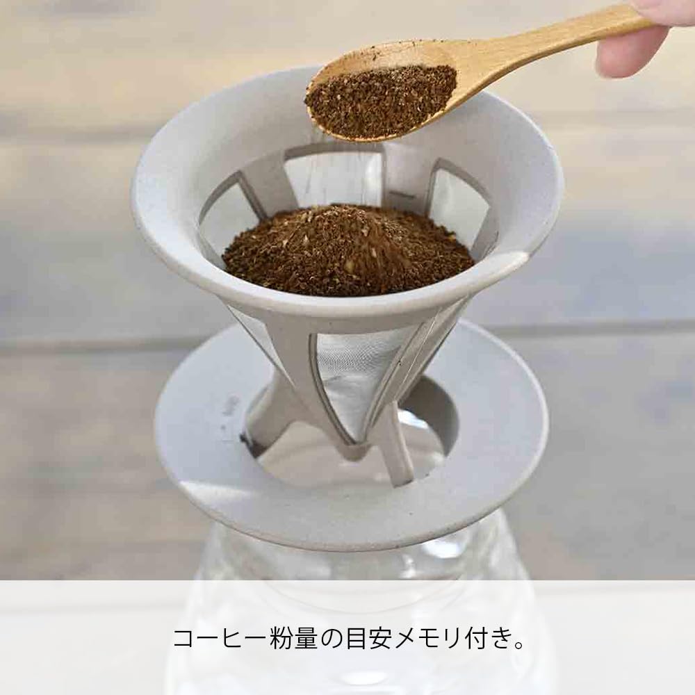 HARIO BATON Series Cafe Old Dripper BATON 02 Coffee Drip Coffee Maker (1-4 cups) Stainless Steel Mesh Made in Japan BT-CFOD-02