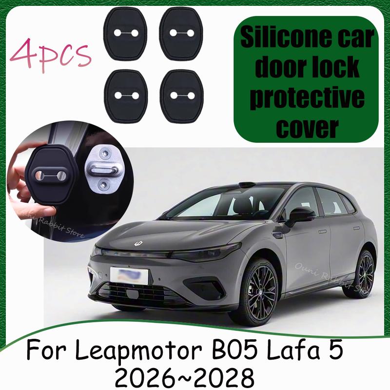 Для Leapmotor B05 Lafa 5 2026~2028 2027 Автомобильные Силиконовые Чехлы на Замки Дверей Защита от Ржавчины Амортизирующие Ударопоглощающие Аксессуары