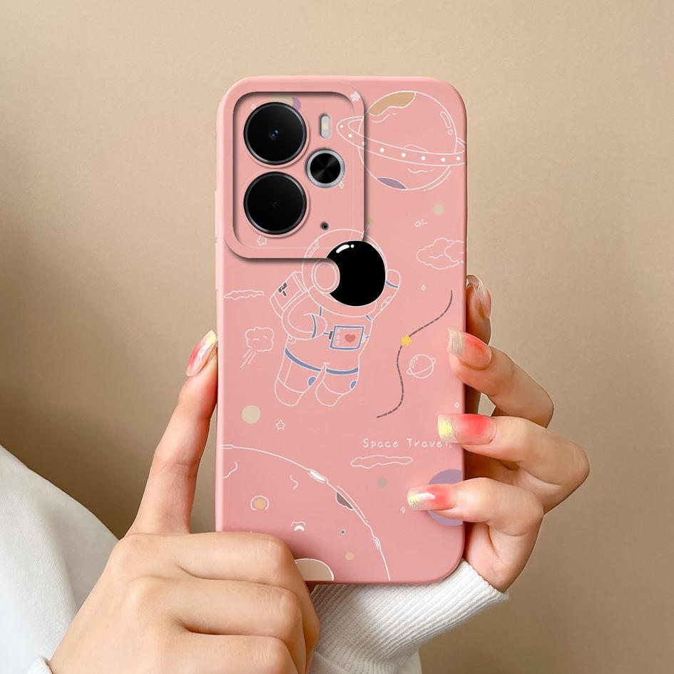 Милые чехлы для телефонов Spaceman для Oppo Realme C75x 14 14T 14X P3 Narzo 10 30 60 A5 Pro, гладкий жидкий силикон, высококачественный противоскользящий чехол для Oppo Covers