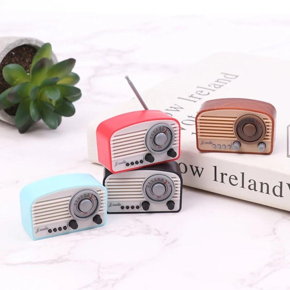 Retro Simulation Radio Model Plastic Dollhouse Accessories Funny Radio Miniatures Dollhouse
