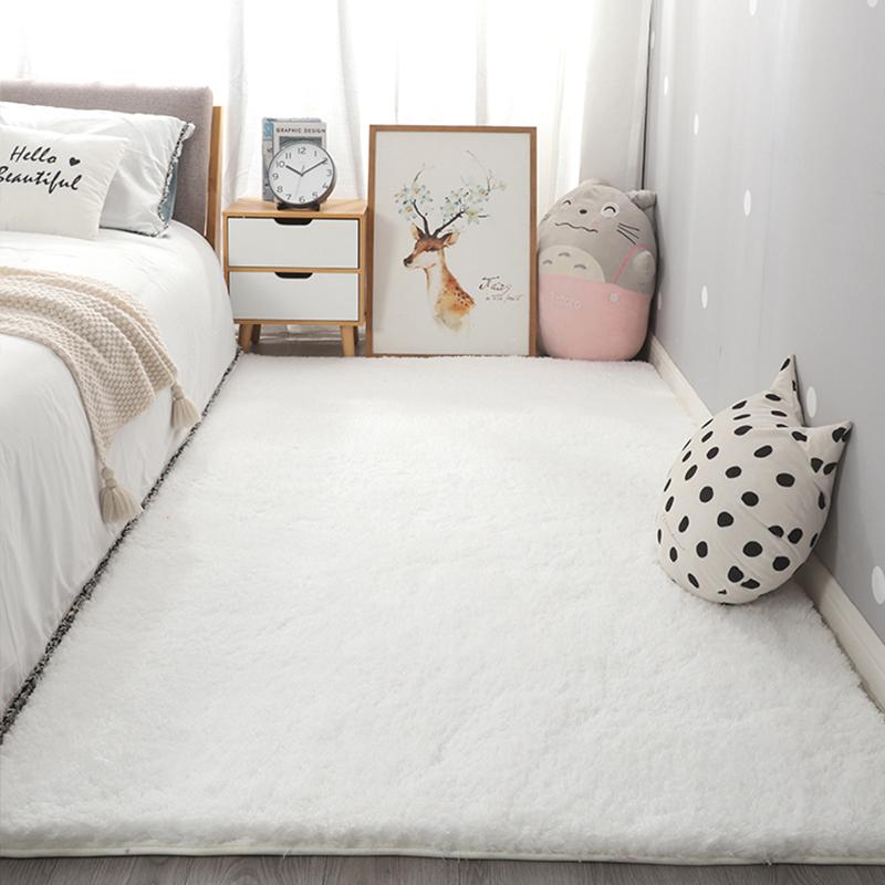 Современный толстый пушистый ковер для гостиной, журнальный столик, татами для спальни, нескользящий впитывающий белый напольный коврик, коврики для входа в ванную комнату