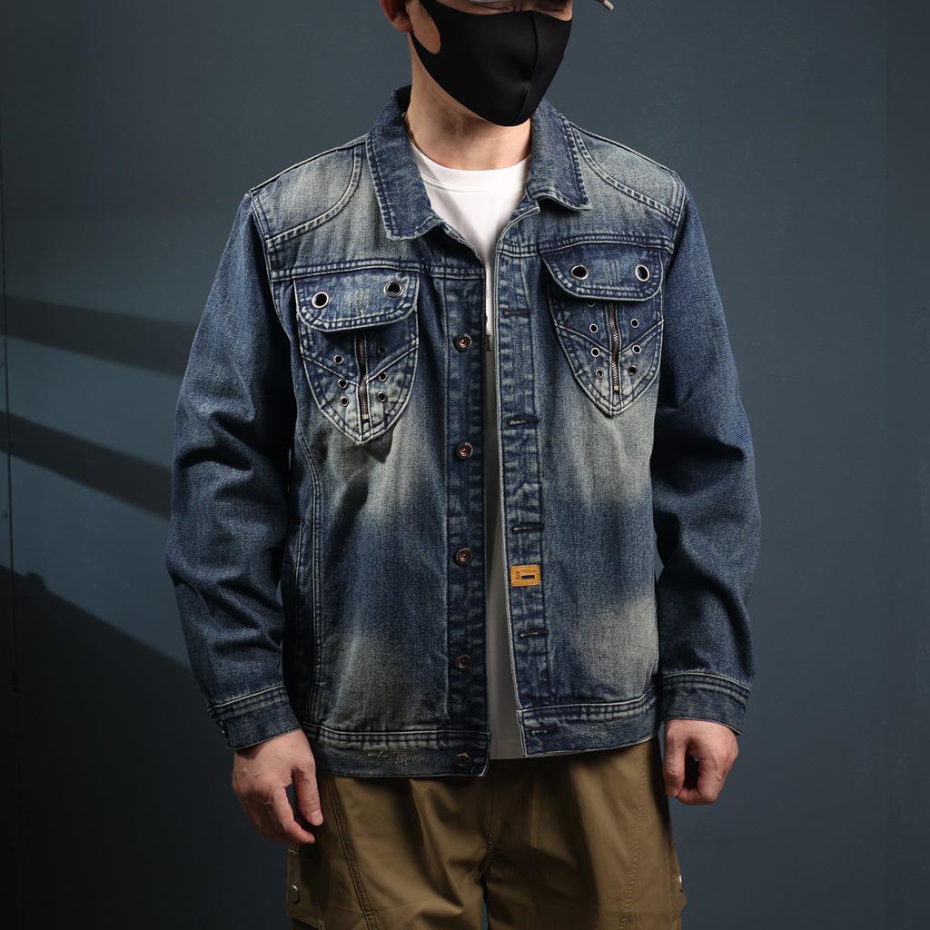 2025 Men's Retro Denim Jacket | American Vintage Style | Casual Outerwear