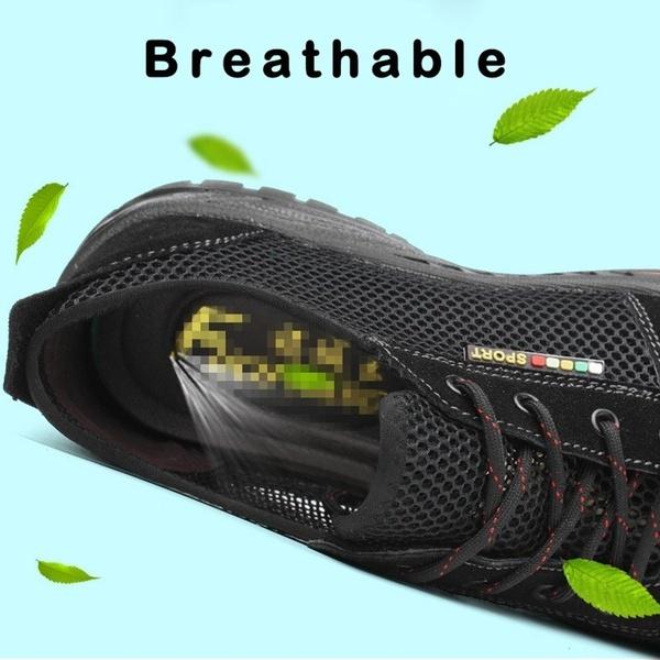 Летняя дышащая легкая защитная обувь, повседневная рабочая обувь с защитой от проколов и разрушением