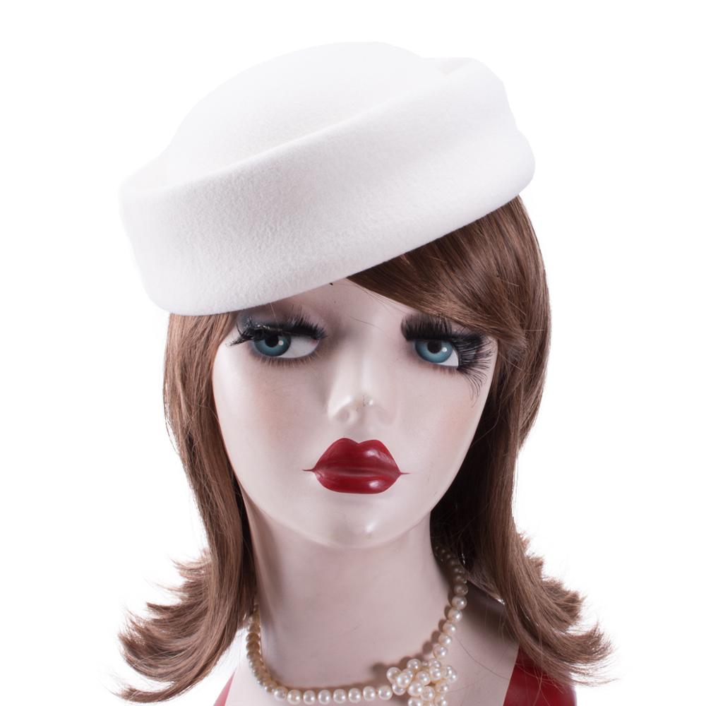 Lawliet женские 100% шерстяные шляпы-таблетки для свадебной вечеринки, коктейльные, необрезанные, блокированные, шляпы, B028