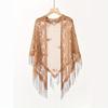 Solid Color Lace Shawl Hollow Out Long Tassel Triangle Scarf Bridesmaid Wedding Party Wrap Long Beach Towel For Women