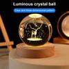 Светодиодный ночник Crystal Ball Galaxy Saturn Moon Mood Lights с деревянной основой, зарядка через USB, ночник, декор для спальни, настольные лампы