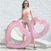 Надувной плавательный круг в форме сердца с блестками, летний плавательный круг для бассейна, утолщенная плавательная трубка для взрослых, поплавок