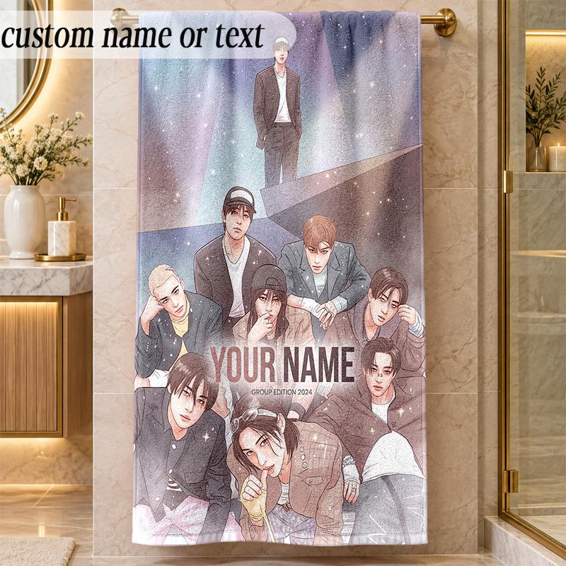 Beach TowelStray Kids Custom Name Text Personalized Soft Towel for Beach Pool Indoor Home Decor Gift