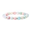 Elegant Small Sugar Cubes Bracelets Glossy Colorful Hand Chains Simple Crystal Glass Chain  Girls