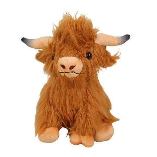 Плюшевая кукла Хайлендская корова Мягкая набивная игрушка Очаровательная плюшевая игрушка в виде скота для детей и взрослых Декор для фермерского дома Подарок на Рождество, день рождения