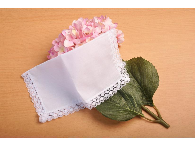 Чисто-белый хлопковый кружевной носовой платок ручной работы с граффити