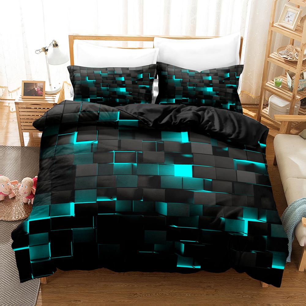 3D Red Grid Print Bedding Set Duvet Cover Set (1xDuvet Cover + 2xPillowcase Without Core) Comfortable Duvet Cover For Bedroom