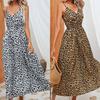 Fashion Women's Clothing Leopard Print Dress Sling Summer