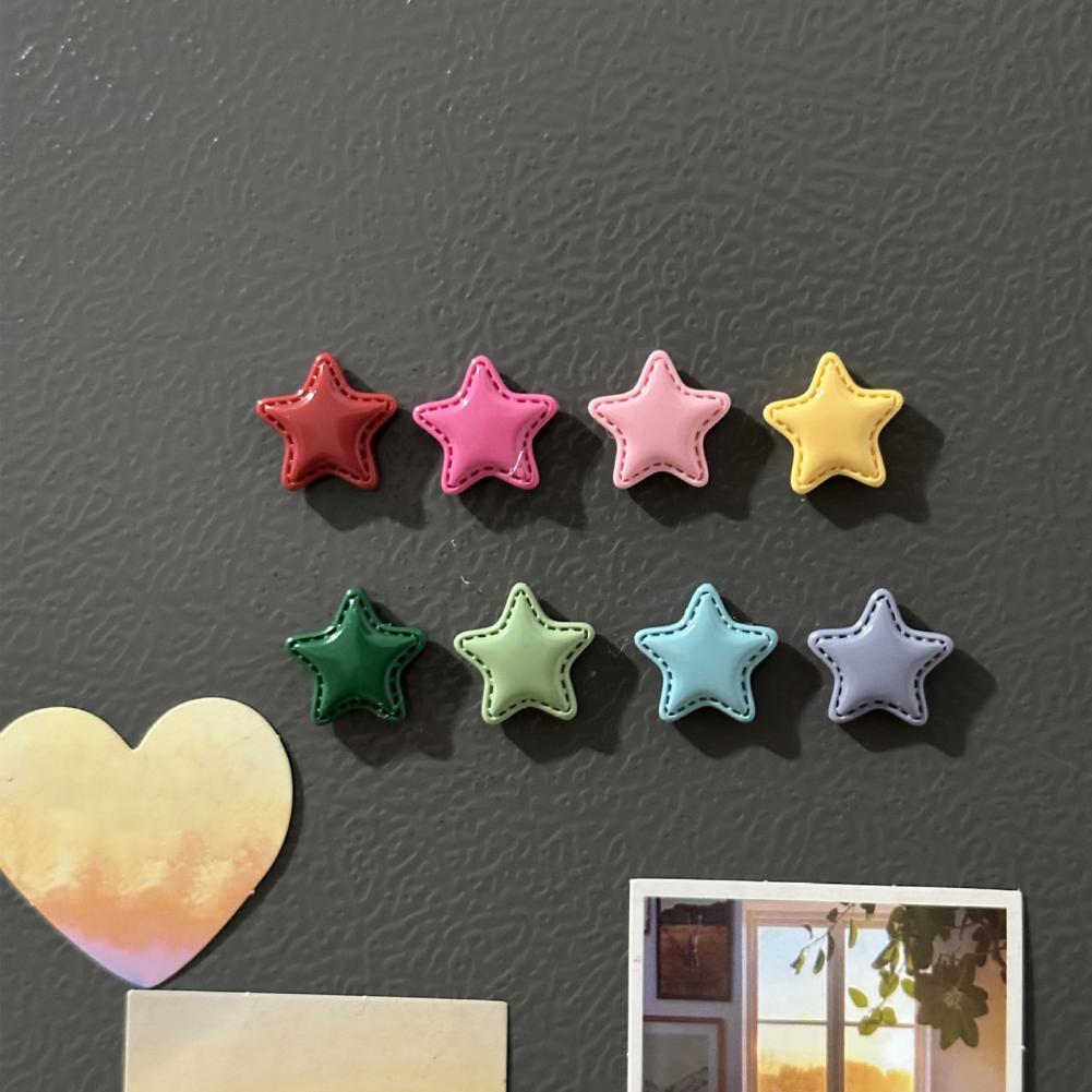 Resin Star Shape 2Pcs Refrigerator Magnet Decoration Kitchen Office Whiteboard Cabinet Colorful Cute Home Decorative