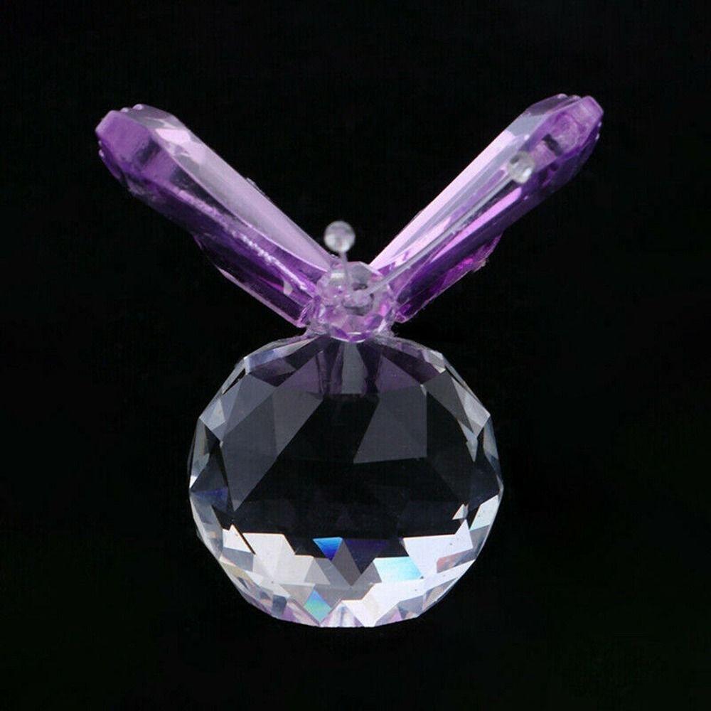 Paperweight Table Ornaments Glass Craft Crystal Butterfly Figurine Crystal Ball Glass Miniature