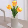 Large Tulip Night Light Realistic Floral LED Bedside Lamp Battery-Powered Ambiance Light for Bedroom Desk Decor Warm Glow Home Decoration