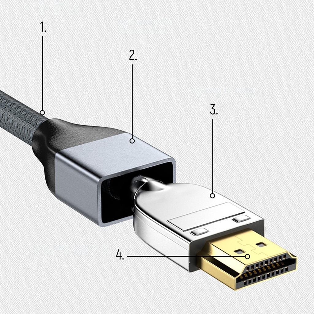 Wozinsky HDMI 2.1 Cable 8K@60Hz/4K@120Hz/2K@144Hz, 48Gbps, 2m, Silver (WHDMI-20 Model)
