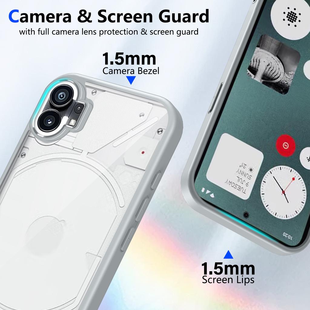 EUCAGR Nothing Phone One A063 Амортизирующий силиконовый бампер с воздушной подушкой Прозрачная матовая задняя крышка для Nothing Phone 1 Жесткий чехол для телефона