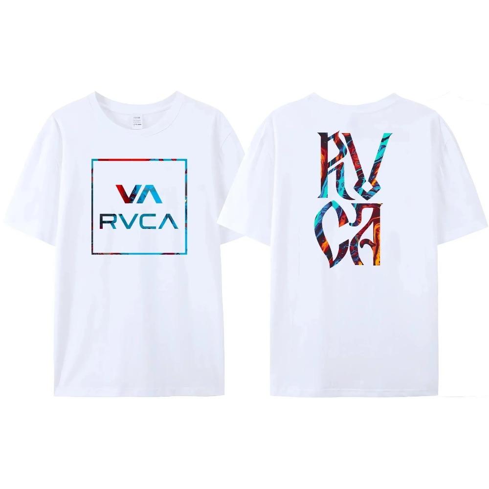 100% Хлопок RVCA Футболка Мужская Женская THE BALANCE OF OPPOSITES Футболка Футболка Оверсайз Короткий Рукав Дизайн Фирменная Футболка Топ Одежда