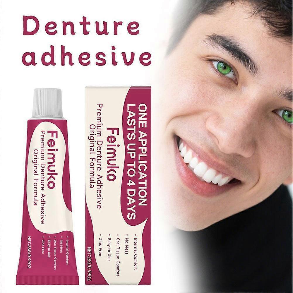 Denture Adhesive Cream with Strong Hold and Leak Protection for Comfortable Daily Wear, 30g Tube