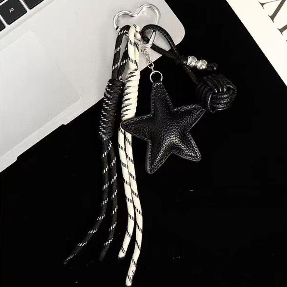 Hanging Five Pointed Star Bag Pendant Woven Rope Star and Ball Pendant  Small Gifts
