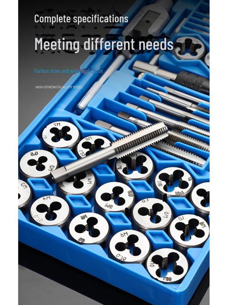 Набор метчиков и плашек из легированной стали промышленного класса, метрический, M3-M12, 8 предметов