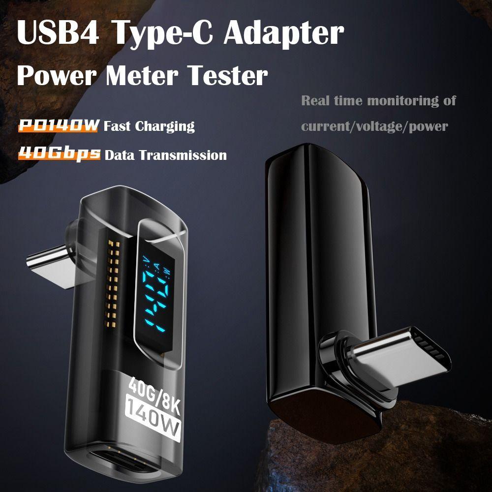 1PC Digital Display USB4 Type-C Converter 8K 60HZ OTG Adapter Power Meter Tester Mobile Phone