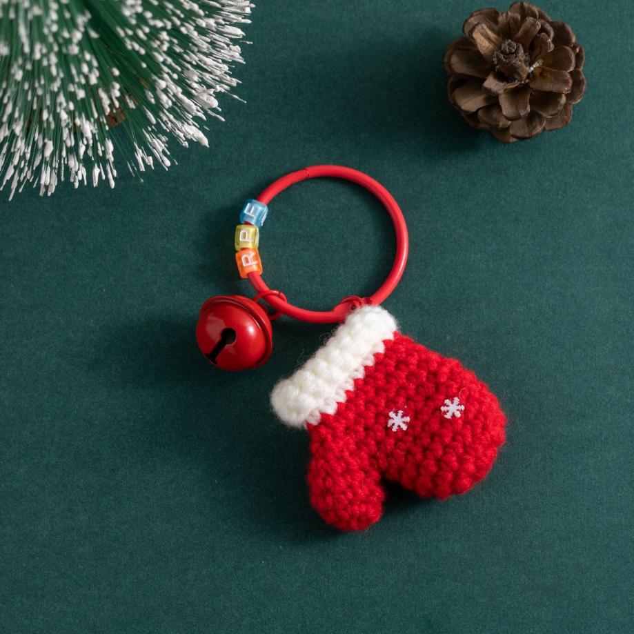 1 Pcs Decorations Knitted Claus Flower Ring Hanging Ornaments Tree Decorations Photo Props Children's Small Gifts