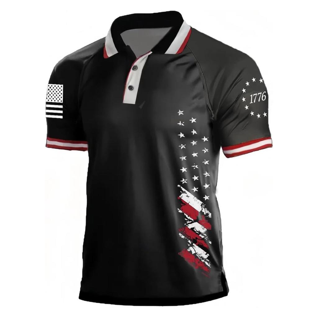 Мужская повседневная рубашка с воротником на пуговицах с коротким рукавом