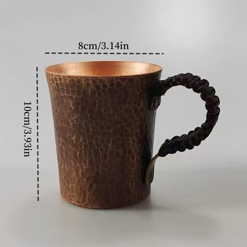 Винтажная медная кофейная кружка, кружка Moscow Mule, стакан с молотковой текстурой, плетёной ручкой, 450 мл, пивная кружка, чайная чашка, посуда