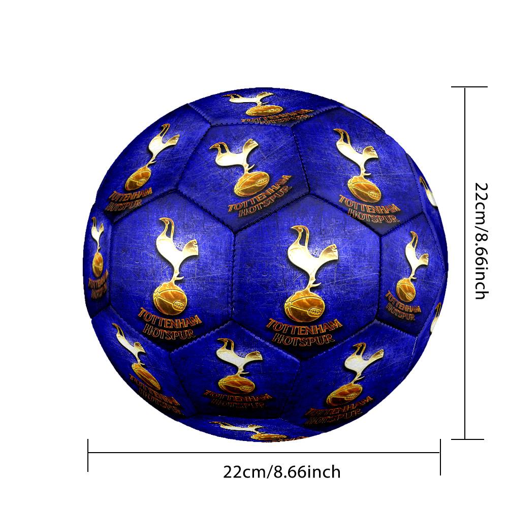 Tottenham Crest Design Printed Size 5 Soccer Balls, High-Quality, Anti-Slip, Protective Football, A Unique Gift , Birthdays, Christmas Gifts