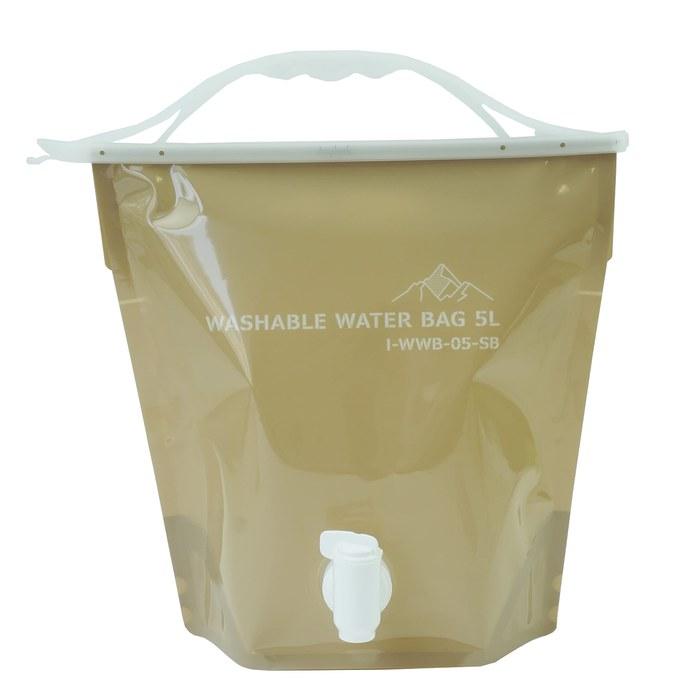 Iwatani Materials Емкость для воды Моющаяся сумка для воды 5 л Песочно-бежевый WWB-5SB с носиком - Для кемпинга, отдыха, готовности к чрезвычайным ситуациям, Прибл.