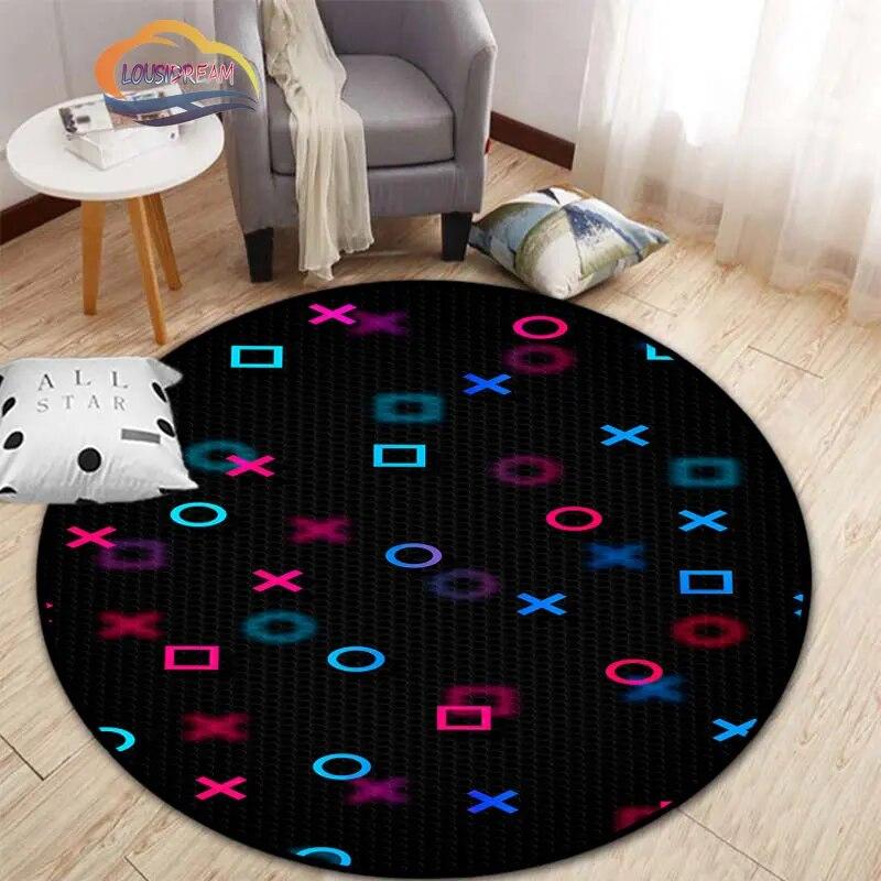 3D игровой контроллер круглый ковер, коврик для гостиной, спальни, детской комнаты, круговая игровая декорация подарок
