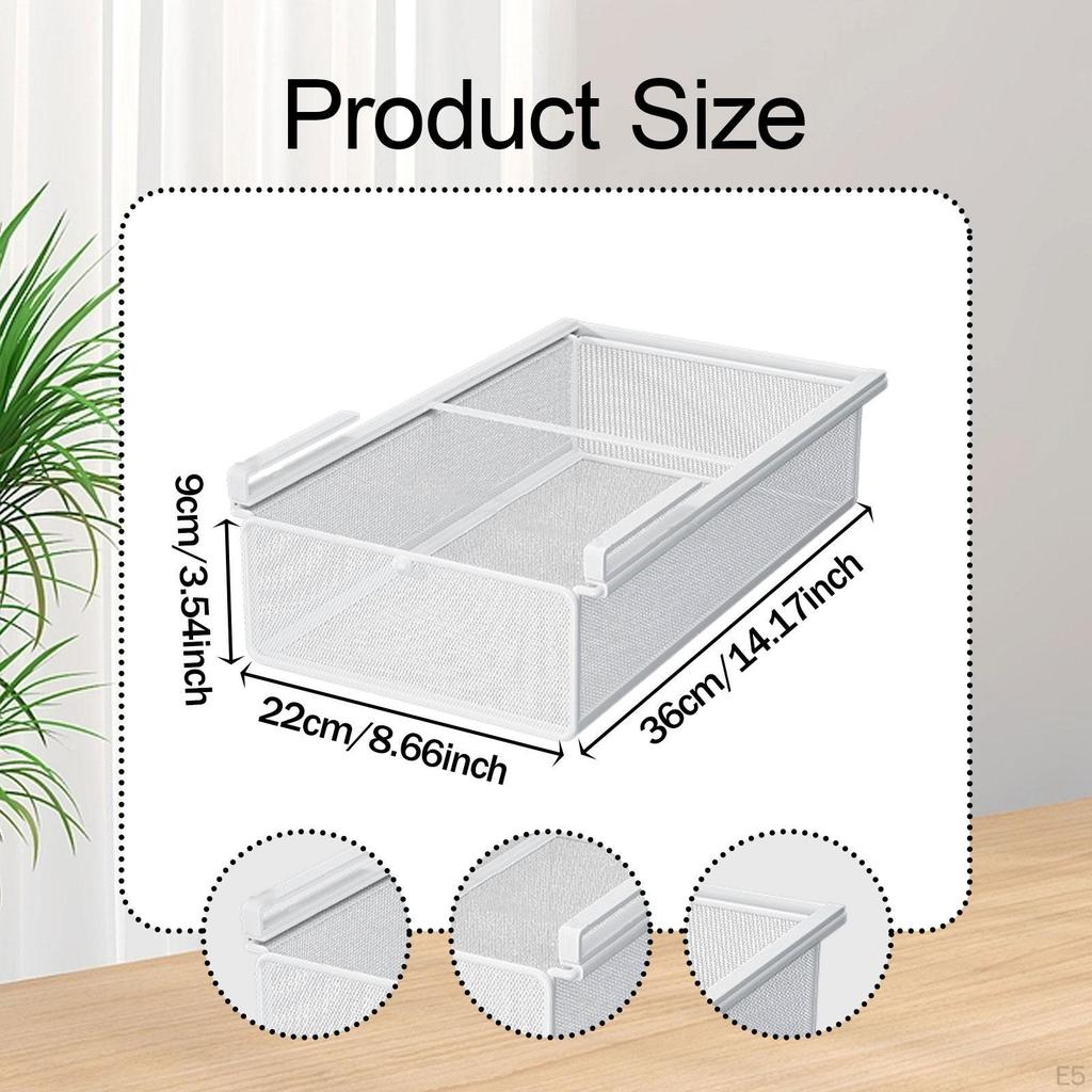Cabinet Sliding Organizer Under Shelf Basket, Hanging Pullout Drawer Basket for