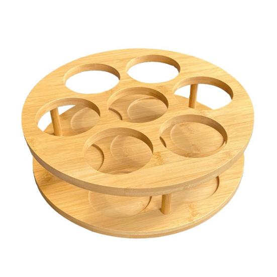 Деревянная полка для вина Органайзер для чашек Гладкий край Без заусенцев Поворотный дизайн Простая установка