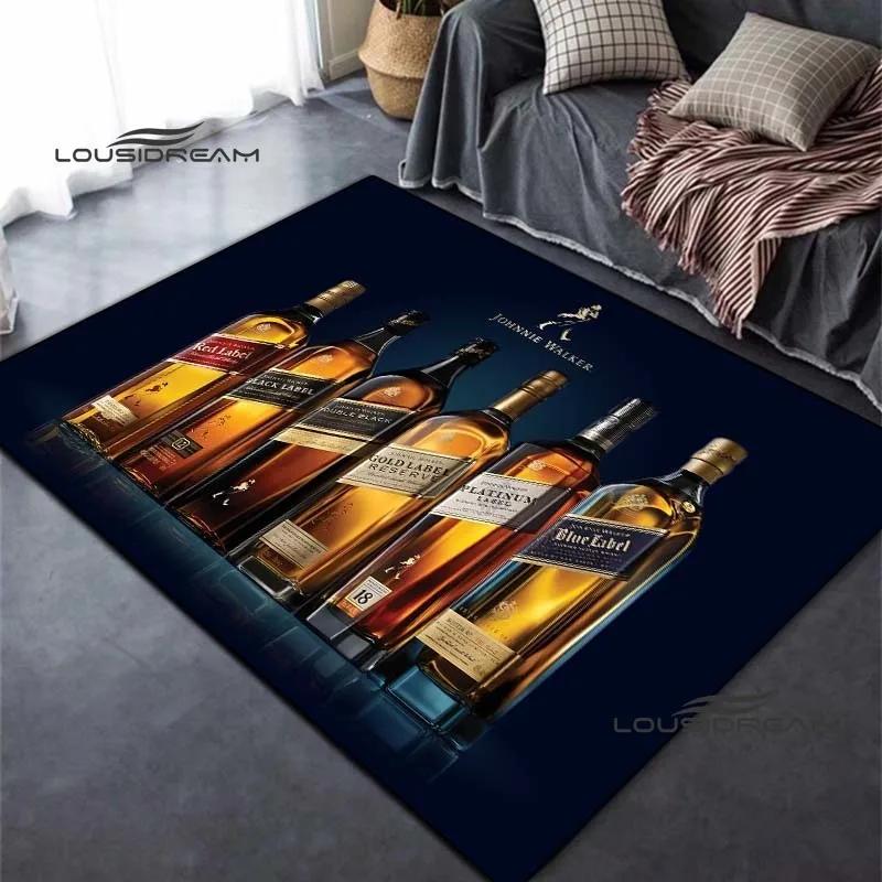 Ковер и ковер Johnnie Walker с виски, современный бар, гостиная, спальня, большой мягкий ковер, нескользящий коврик для прикроватной тумбочки, кабинета, крыльца