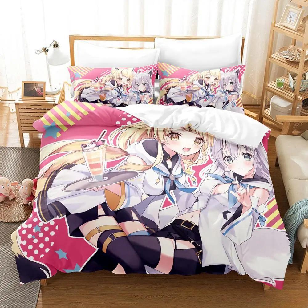 Аниме Kawaii Girl NEKOPARA Комплект постельного белья Single Twin Full Queen King Size Комплект постельного белья Adult Kid Спальня Пододеяльник Наборы Домашний Текстиль