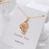 New Niche Design Retro Butterfly Micro-Inlaid Zircon Pendant Necklace Women'S Fashion Collarbone Chain